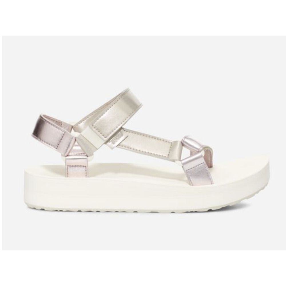 TEVA WOMEN’S MIDFORM UNIVERSAL IN SHIMMER SANDALS SILVER SZ 9